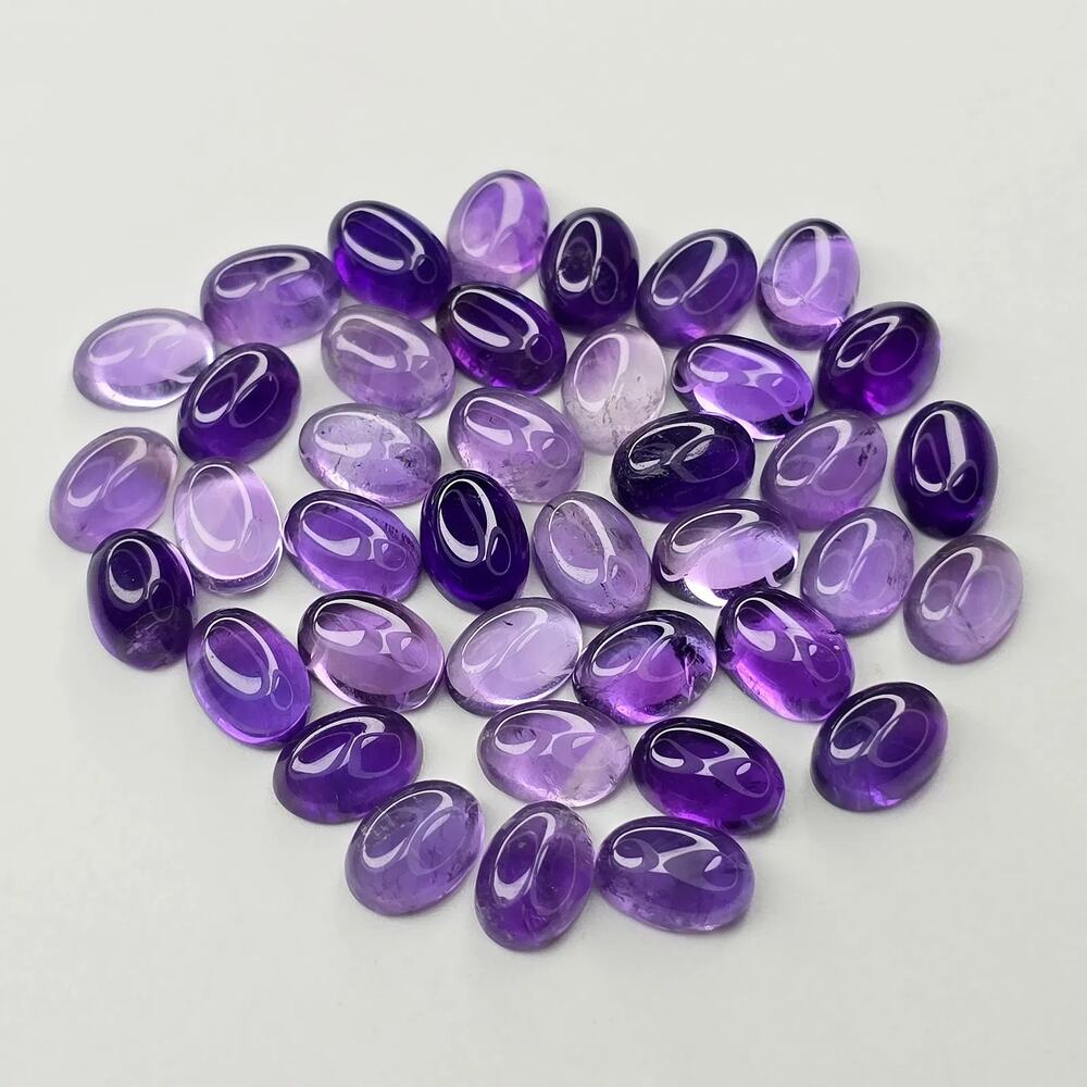 Natural African Amethyst 34ct Oval Set 7x5mm Loose Gemstones